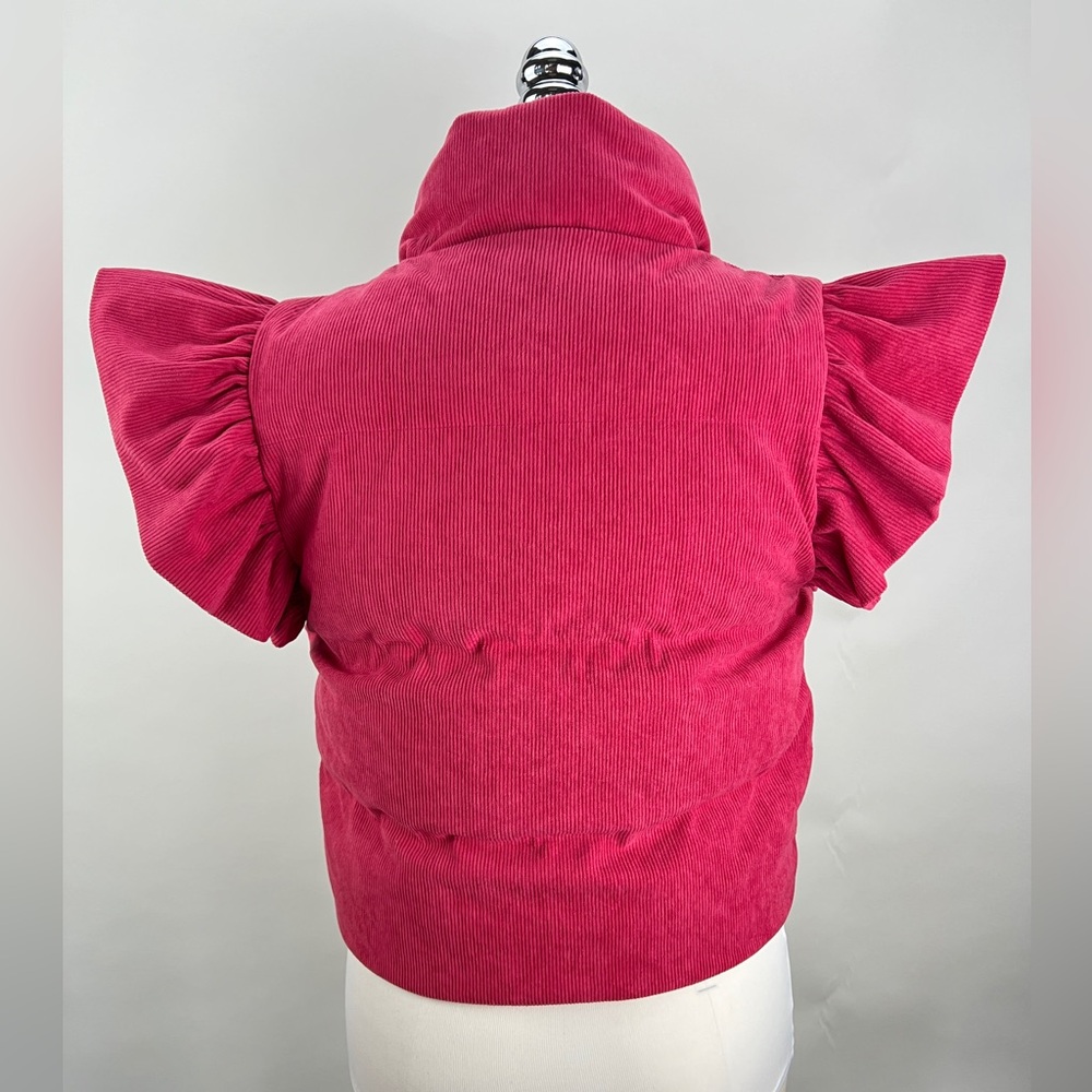 💚 2646. Pink Corduroy Puffer Vest - Picture 2 of 12